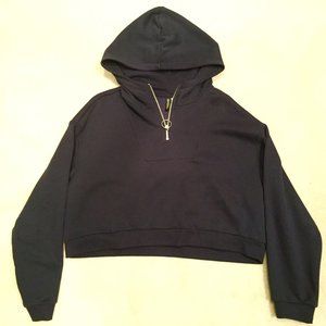 H&M Cropped Quarter-Zip Hoodie